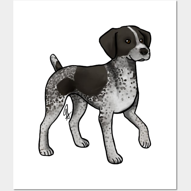 Dog - German Shorthaired Pointer - Black White Ticked Patched Wall Art by Jen's Dogs Custom Gifts and Designs